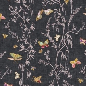 Butterfly Chinoiserie (charcoal) MED 