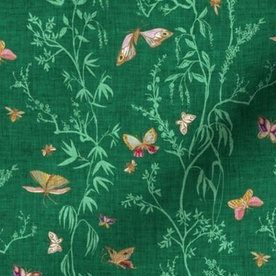 Butterfly Chinoiserie (emerald) MED 