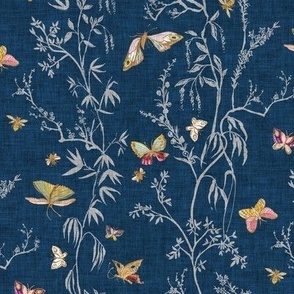 Butterfly Chinoiserie (navy) MED 