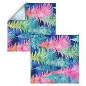 Preppy Rainbow Watercolor Christmas Trees Rotated- XL Scale