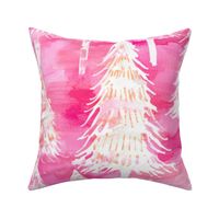 Pink Watercolor Christmas Trees - XL SCale