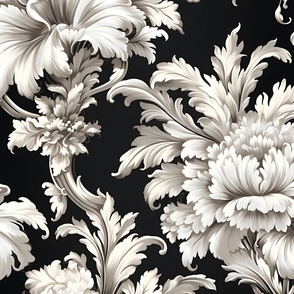 Jumbo Monochrome Majesty: The Feathered Floral