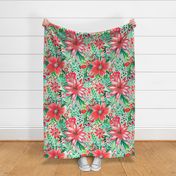 Preppy Christmas Watercolor Floral 1 Rotated - XL Scale