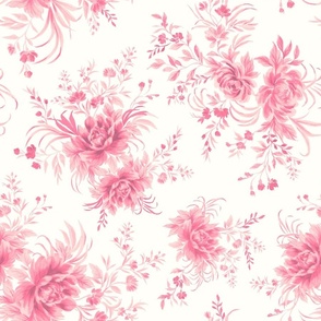 Pink Peony on White Background