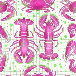 seafood on the net - Frutti di mare collection - fun and bright cosmic pink and neon green