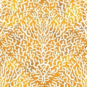 coral reef on amber yellow- Frutti di mare collection - abstract texture