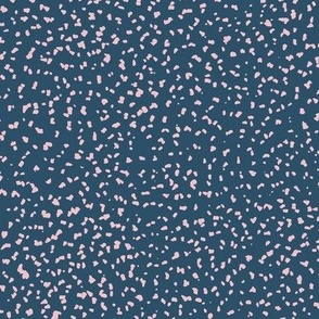 Christmas  retro boho speckles - abstract minimalist sprinkles and spots pink on marine blue