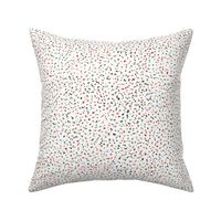 Christmas  retro boho speckles - abstract minimalist sprinkles and spots multi-color red green blue on white