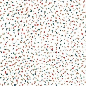 Christmas  retro boho speckles - abstract minimalist sprinkles and spots multi-color red green blue on white