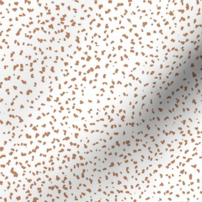 Christmas  retro boho speckles - abstract minimalist sprinkles and spots caramel brown seventies vintage palette on white