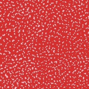 Christmas  retro boho speckles - abstract minimalist sprinkles and spots pink on red