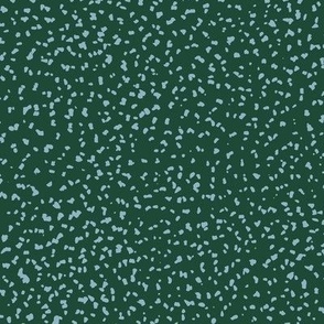 Christmas  retro boho speckles - abstract minimalist sprinkles and spots light blue on pine green