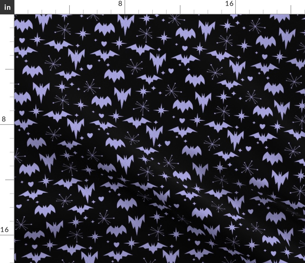 Mid Century Bats Night Purple extra-small scale