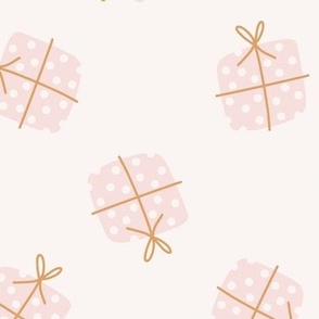 Christmas gifts with bows - pink and ochre_Jumbo