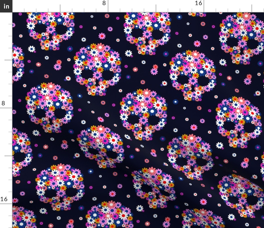 floral skulls