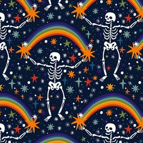skeletons with rainbow