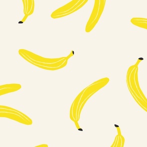 Large bananas for wallpaper on ecru