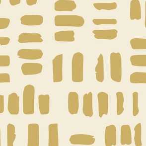 Geometric Brush Strokes | Large Scale | Honey Gold, Pale Yellow | multidirectional