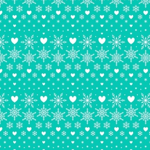 Fairisle Snowflakes - MEDIUM - Aqua Blue Green