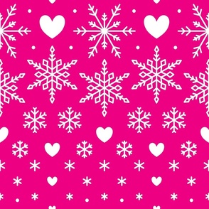 Fairisle Snowflakes - LARGE - Hot Magenta Pink