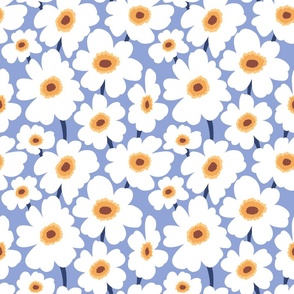 simple daisies blue yellow