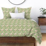 Floral Swan Mix &  Match Green Gingham