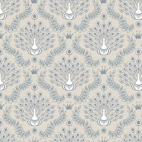 peacock damask in soft neutral colors | medium