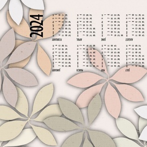 lillium leaf calendar 2014 - neutral botanical calendar - tea towel and wall hanging