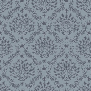  peacock damask slate gray | medium