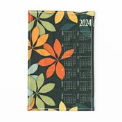 lillium leaf calendar 2014 - vintage botanical calendar - tea towel and wall hanging