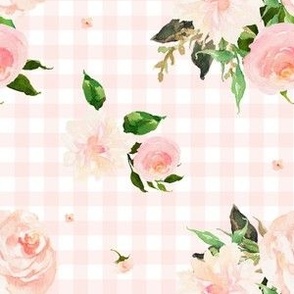 Floral Swan Mix & Match Print with Pink Gingham