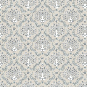 peacock damask in neutral colors | small