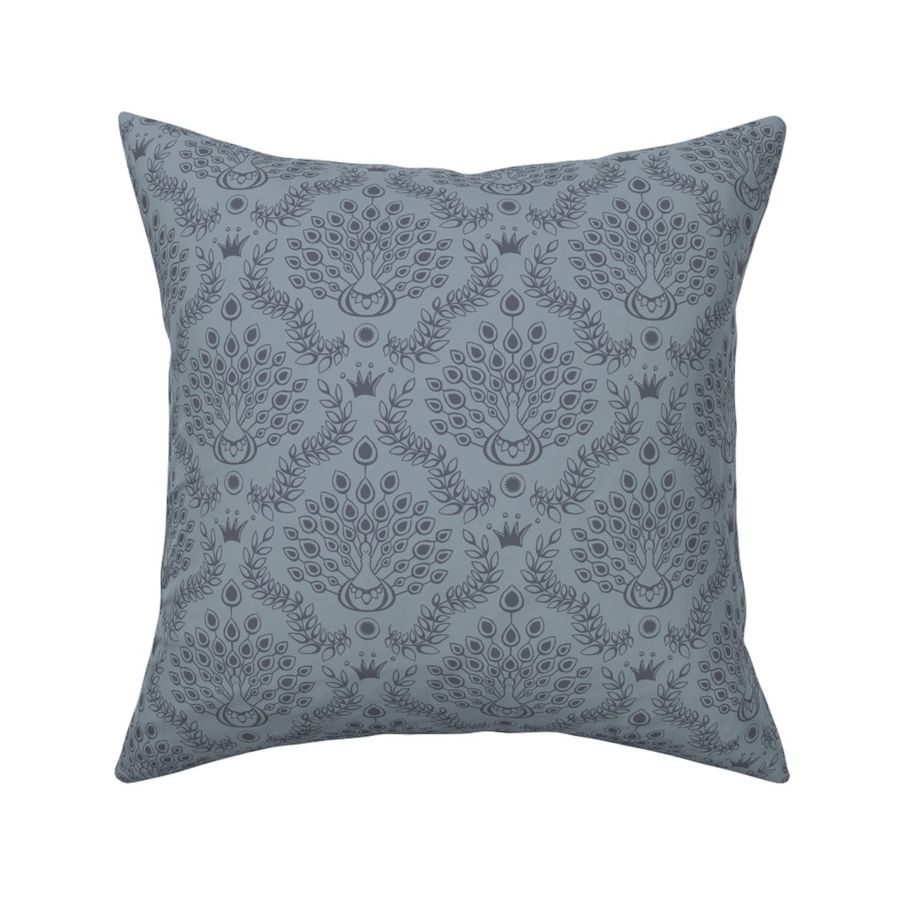 peacock damask blue ash | small