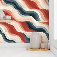 Patriotic Waves: Abstract Pattern with Mid-Century Charm - waves (1)
