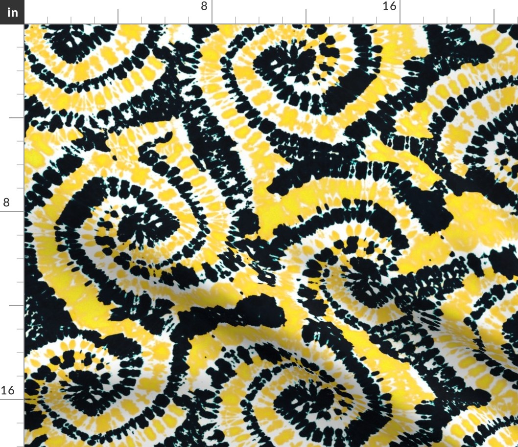 black and gold / yellow tie dye - C23