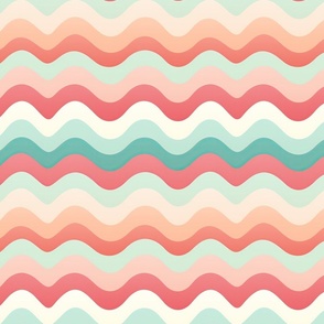 Wave of Charm: Captivating Pink and Turquoise Pattern - waves (8)