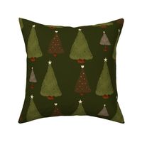 Holiday Trees | Soft Hand-drawn Simple Trees | Medium Scale