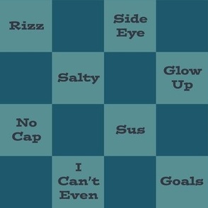 Slang Checkerboard in Teal and dark Teal