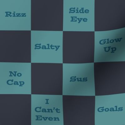 Slang Checkerboard in Teal and Navy