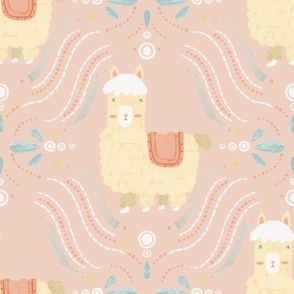 Whimsical Alpaca Adventures - Light Pink