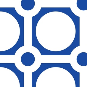 Cobalt Monochrome Bold Minimalism; 1600, v01–dot, circle, blue, royal, modern, wallpaper, curtain, bedding, sheets, kitchen, tablecloth, table runner, table