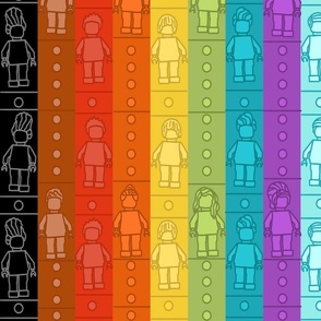 Building blocks rainbow stripes and little people - Large