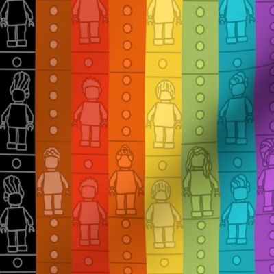 Building blocks rainbow stripes and little people - Medium