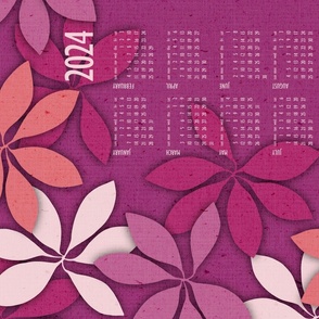 lillium leaf calendar 2014 - berry botanical calendar - tea towel and wall hanging