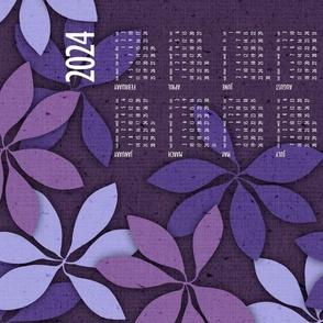 lillium leaf calendar 2014 - grape botanical calendar - tea towel and wall hanging