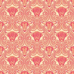 Paisley Cows - 6" medium - pink sherbet 