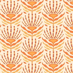 Otherworldly, stylized Botanicals in Orange //  MED // 150