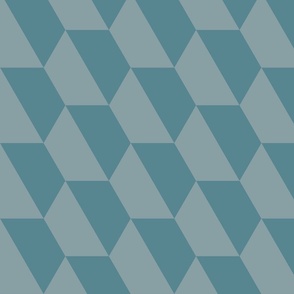 Hexagon Trapezoid Blue-gray and teal