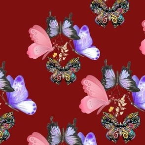 Timeless Elegance: Vintage Busy Butterfly Design