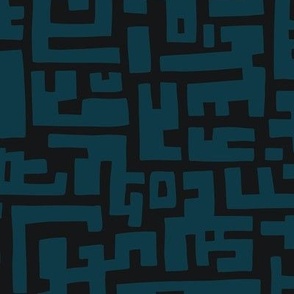 Maze - Black and dark Teal